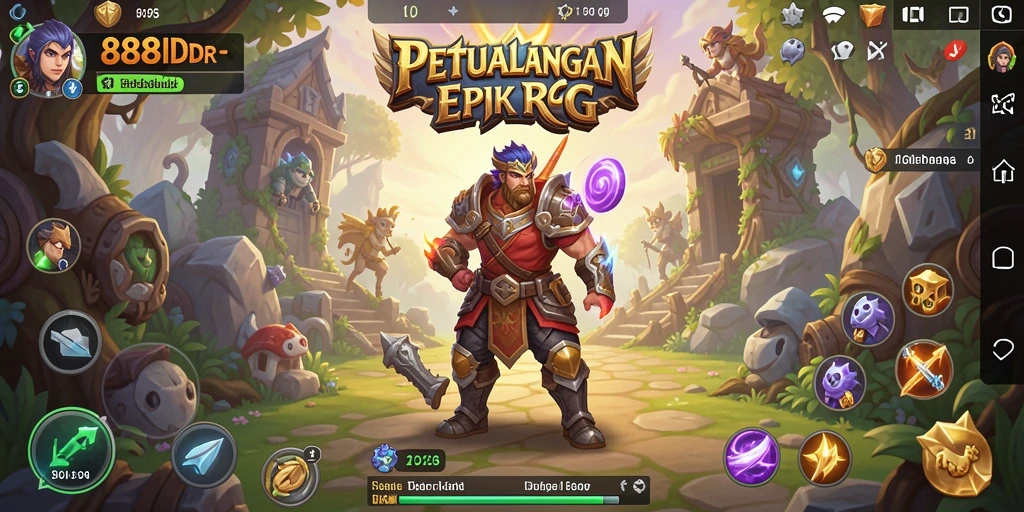 Tampilan gameplay <strong>888IDR</strong> yang mendalam dan epik.