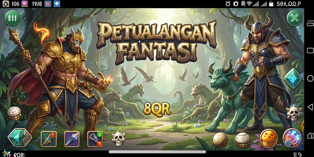 Tampilan gameplay RPG 8QR yang penuh aksi dan petualangan.