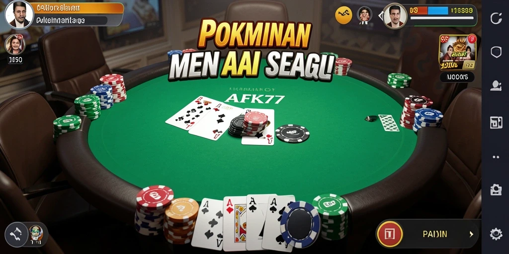 Tampilan gameplay poker yang intens dan menarik di AFK77.