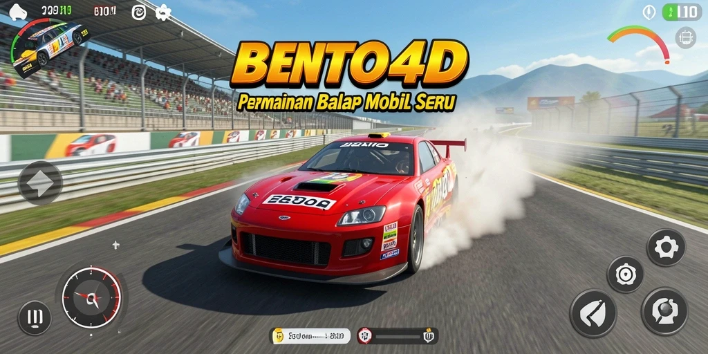 Screenshot gameplay BENTO4D menampilkan aksi balap yang mendebarkan.