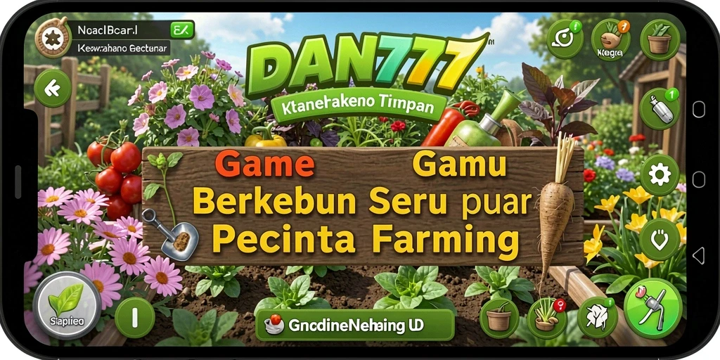 Tangkapan layar gameplay menunjukkan ladang hijau yang subur dan hewan menggemaskan.