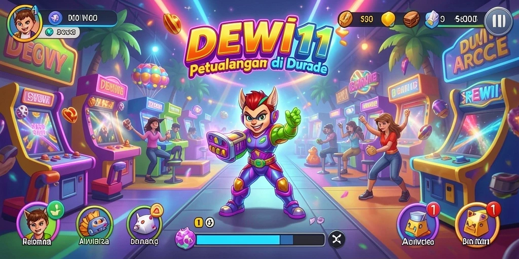 Tampilan gameplay DEWI11 yang penuh warna dan seru.
