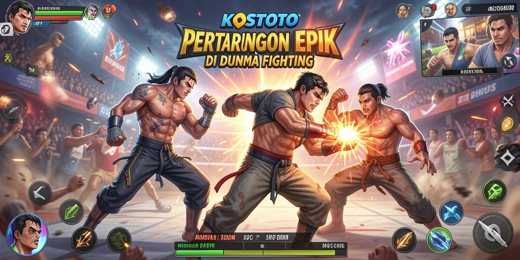 Screenshot KOSTOTO menampilkan aksi pertarungan yang mendebarkan.