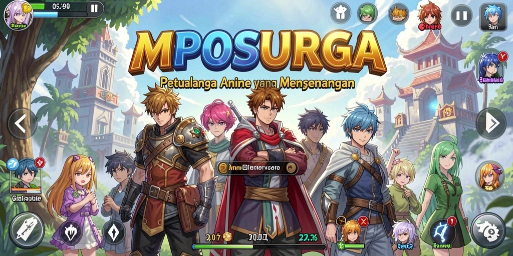 Tampilan aksi seru dalam gameplay MPOSURGA yang penuh warna.