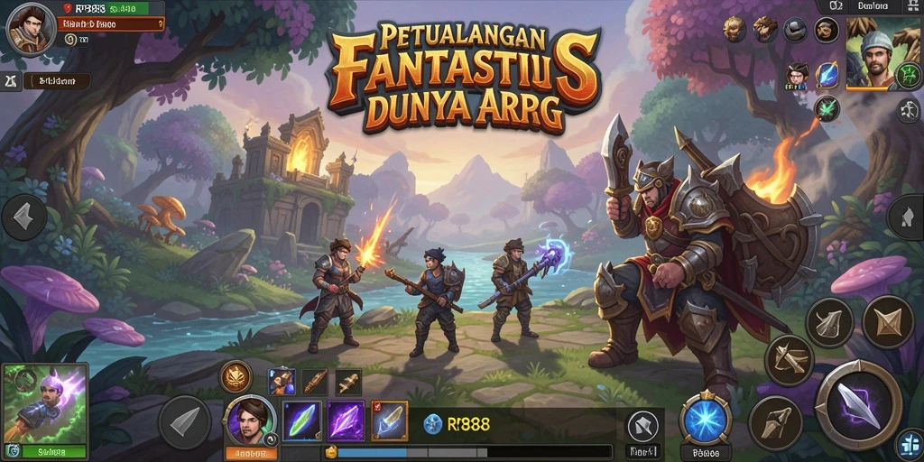Tangkapan layar RP888 menunjukkan aksi pertarungan yang intens dalam dunia ARPG.