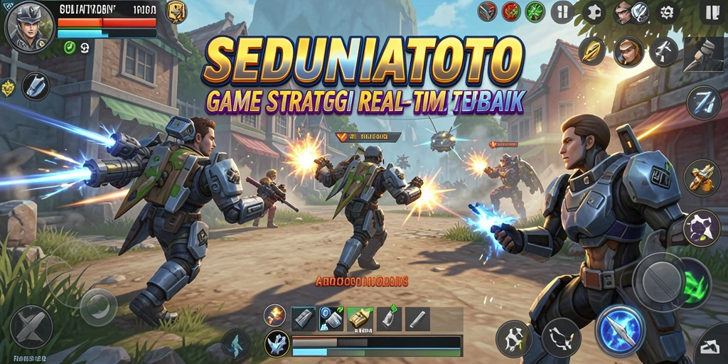 Tangkapan layar utama SEDUNIATOTO menampilkan aksi strategi ke dalam pertempuran.