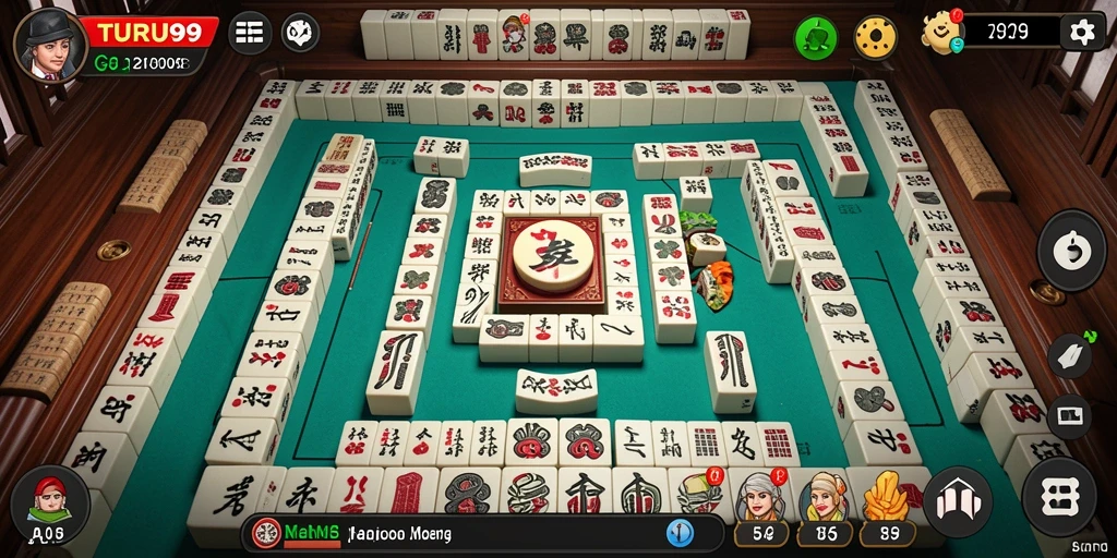 Tampilan gameplay Mahjong yang menarik di TURU99.